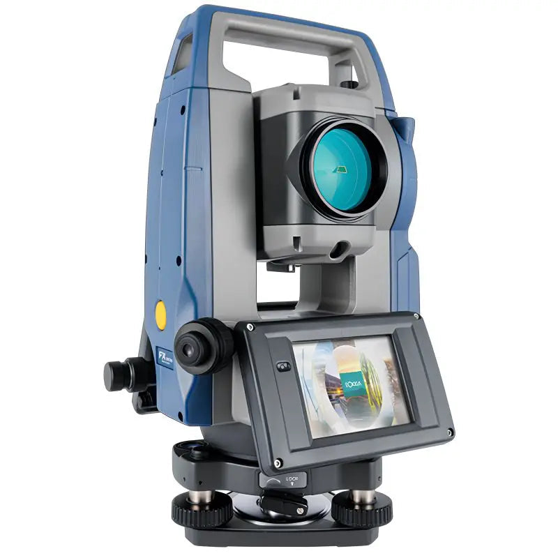 Sokkia FX Advanced total station, front view showing the coated objective lens that governs low light performance