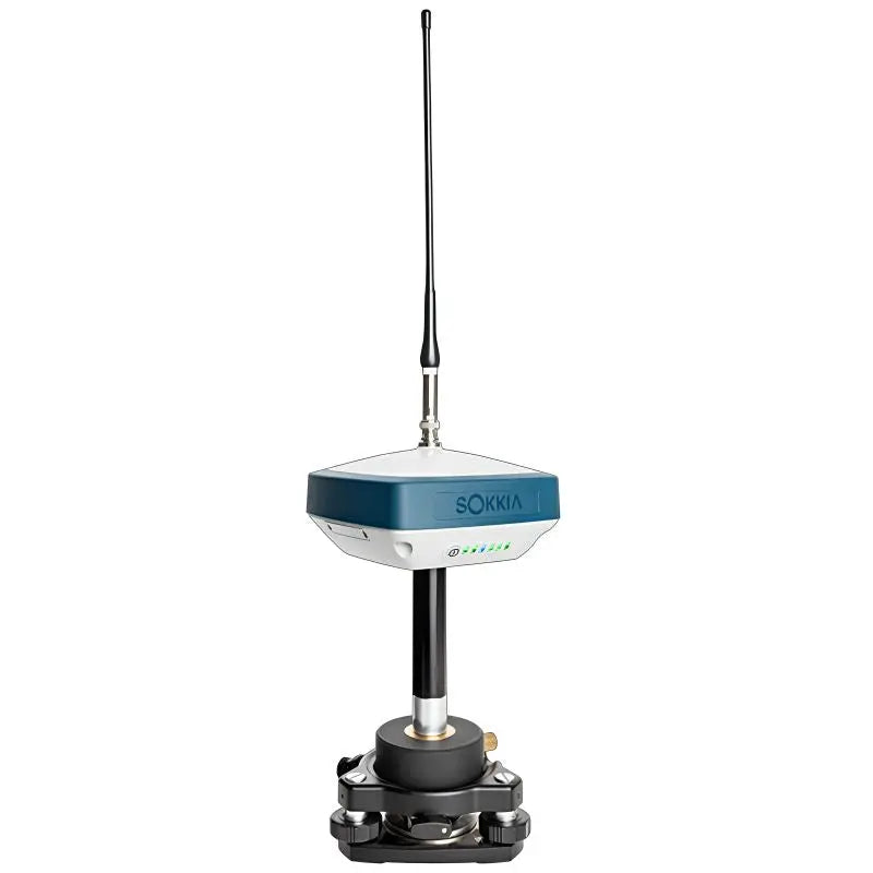 Sokkia GRX3 GNSS receiver with its antenna, set up on a tribrach for base station work