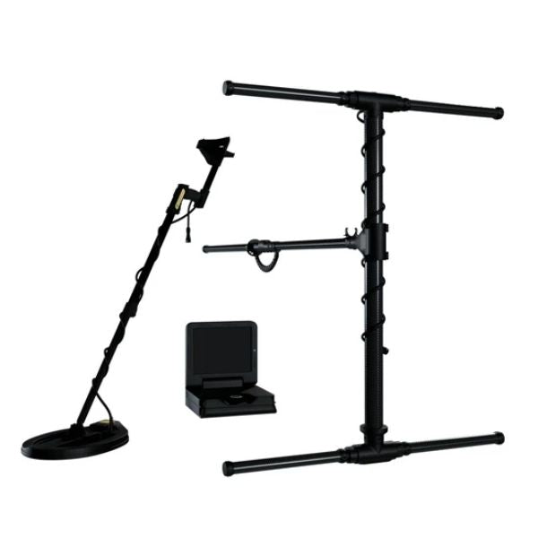 OKM eXp 5500 Professional, the ground scan probe, the control unit and the tripod mounted 3D scanning frame
