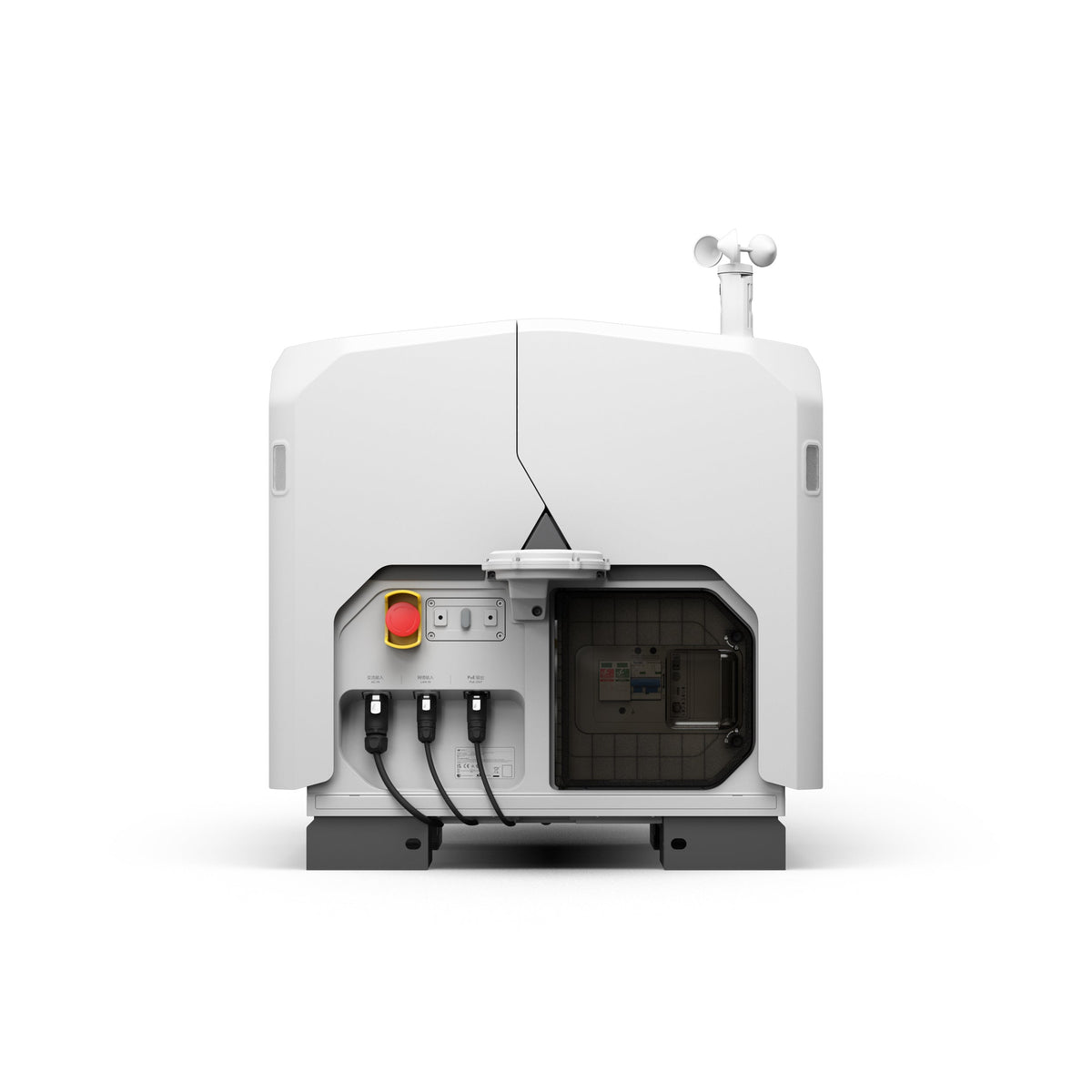 DJI Dock 3 docking station, cover closed, seen from the front three quarter angle
