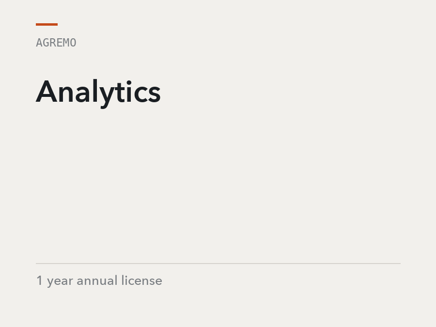 Agremo Analytics, 1 year annual license, software licence