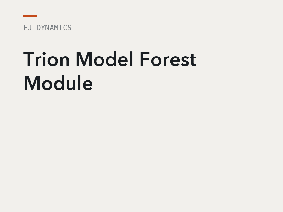 FJ Dynamics Trion Model Forest Module, software licence