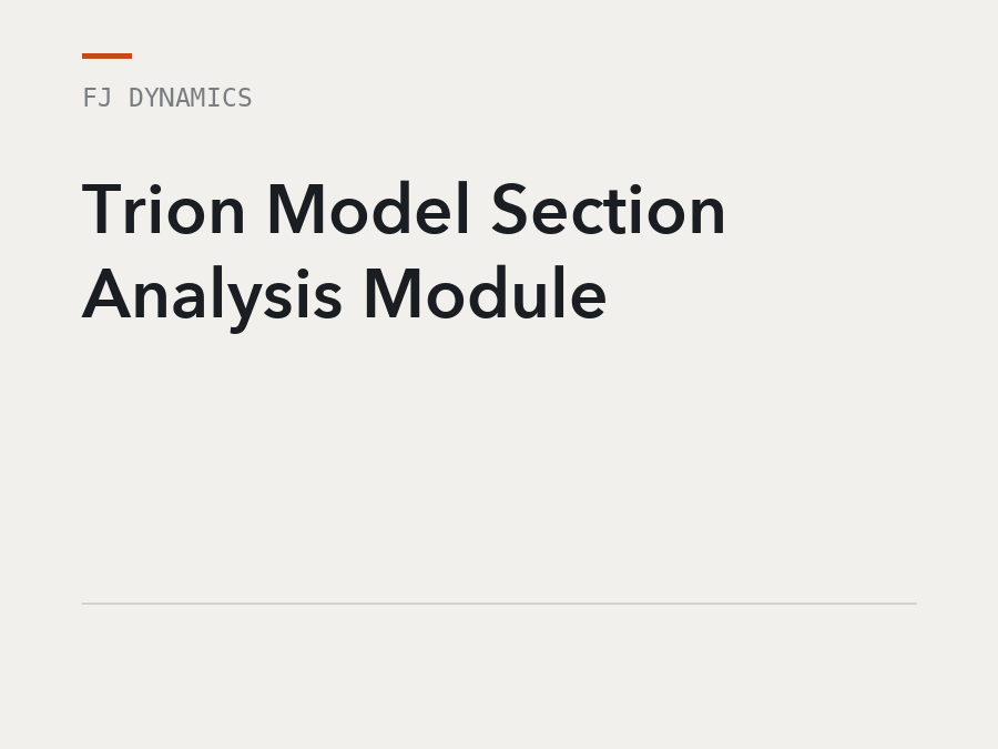 FJ Dynamics Trion Model Section Analysis Module, software licence