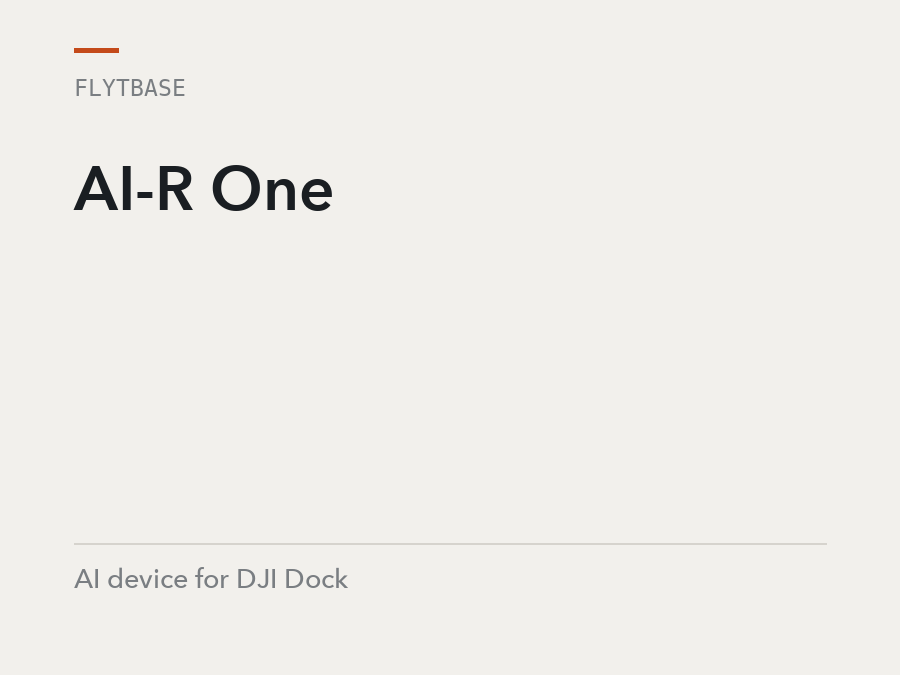 FlytBase AI-R One, AI device for DJI Dock, software licence