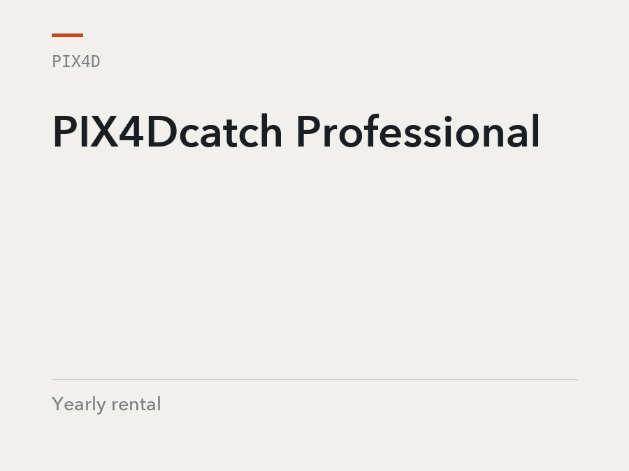 Pix4D PIX4Dcatch Professional, yearly rental, software licence