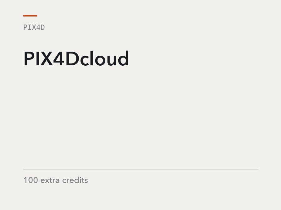 Pix4D PIX4Dcloud, 100 extra credits, software licence