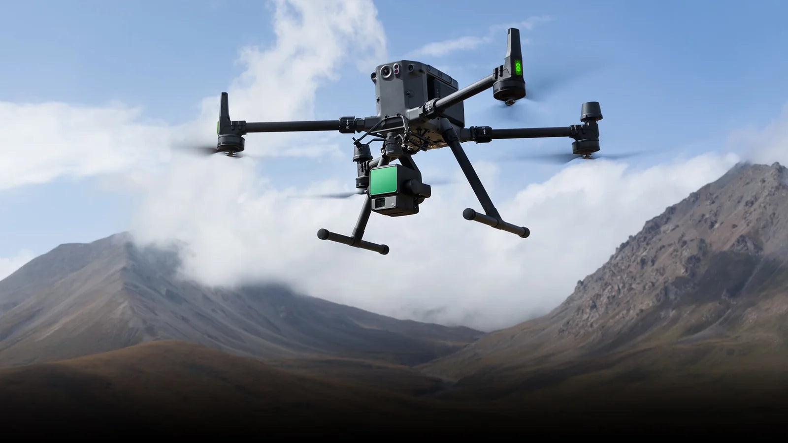DJI Matrice enterprise drone above cloud